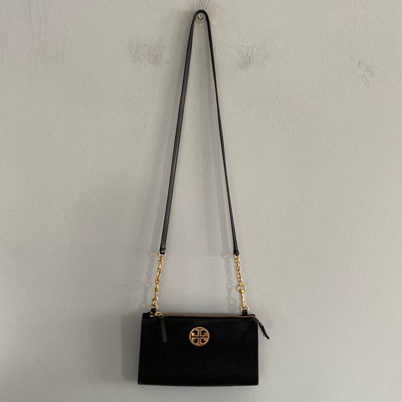 Tory Burch Bags Tory Burch Mini Everly Black Leather Crossbody Bag